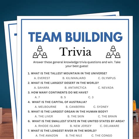 Team Building Trivia Games .
